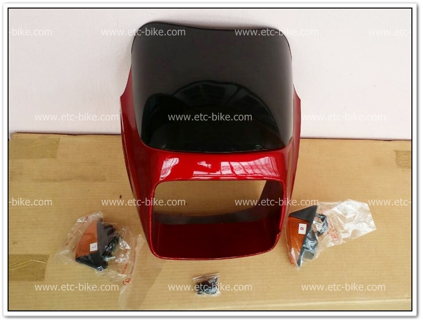 หน้ากาก+บังไมล์ พร้อมไฟเลี้ยว GTO/4 สีแดงบรอนซ์