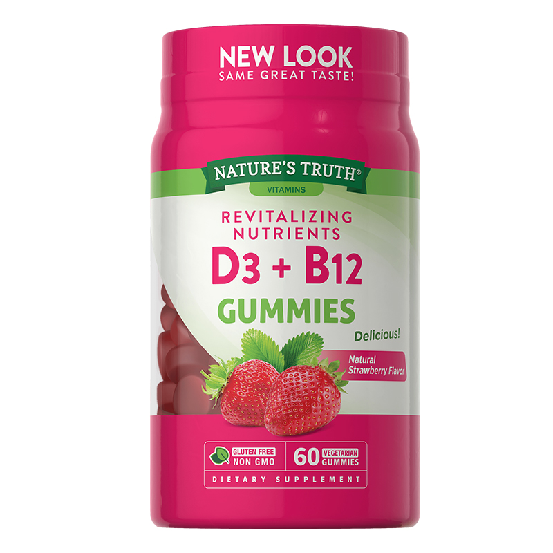 พร้อมส่งฟรี Nature's Truth VITAMIN D3 + B12 GUMMIES