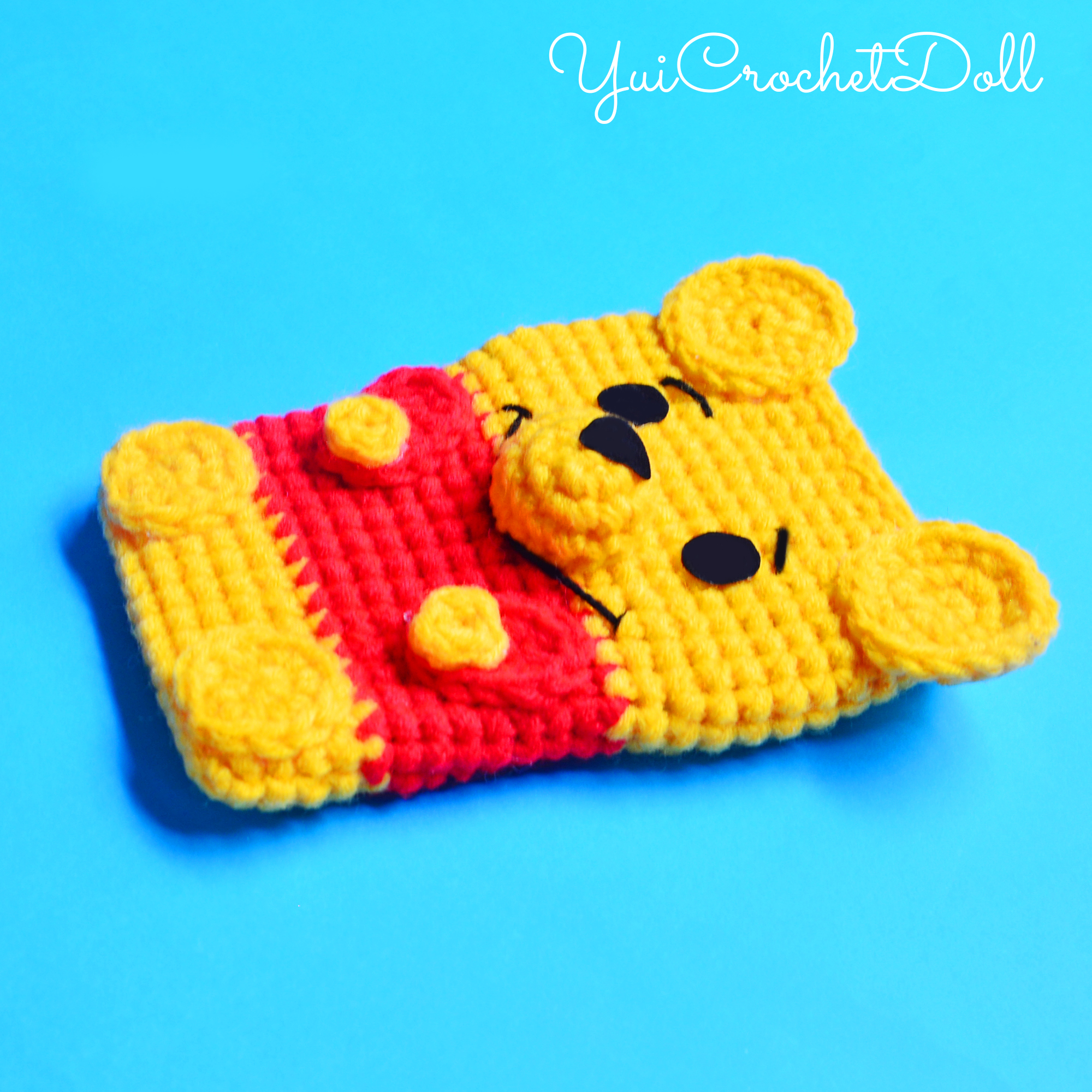 ซองใส่โทรศัพท์มือถือไหมพรม หมีพูล