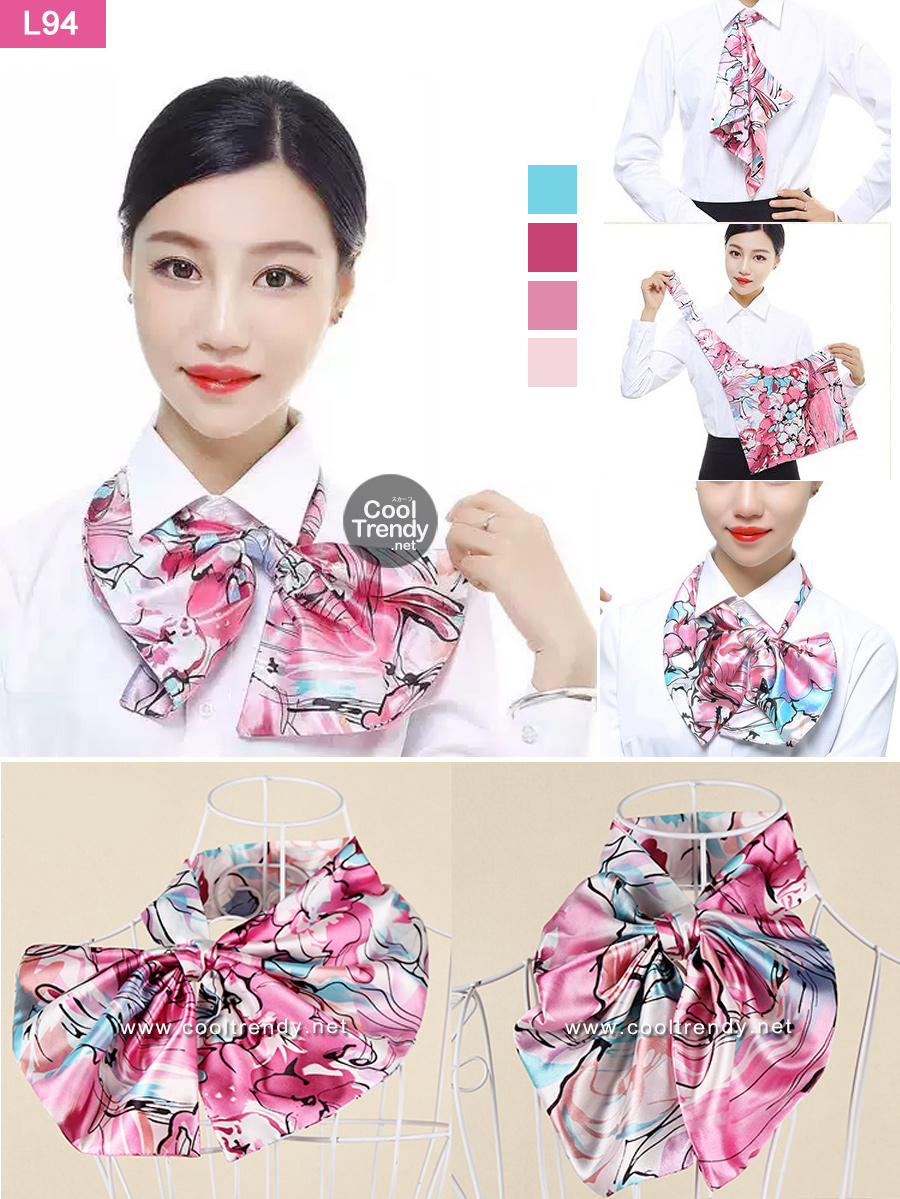 ผ้าพันคอสำเร็จรูป ผ้ายูนิฟอร์ม uniform ผ้าไหมซาติน : L94
