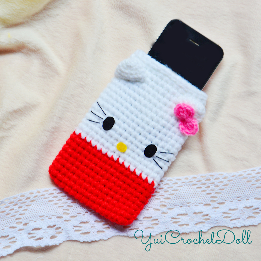 ซองใส่โทรศัพท์มือถือไหมพรม คิตตี้