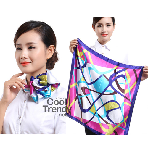 ผ้าพันคอจัตุรัส ผ้าพันคอ uniform รหัส S02 - size 60 x 60 cm