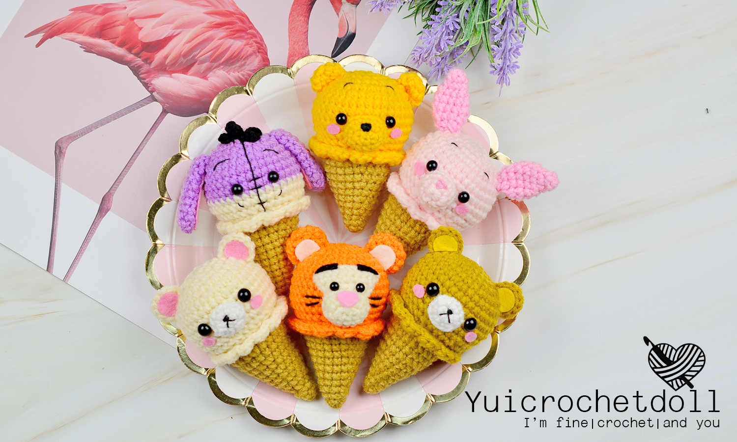 แพทเทิร์นไอศครีมโคนโครเชต์ ชุด 1