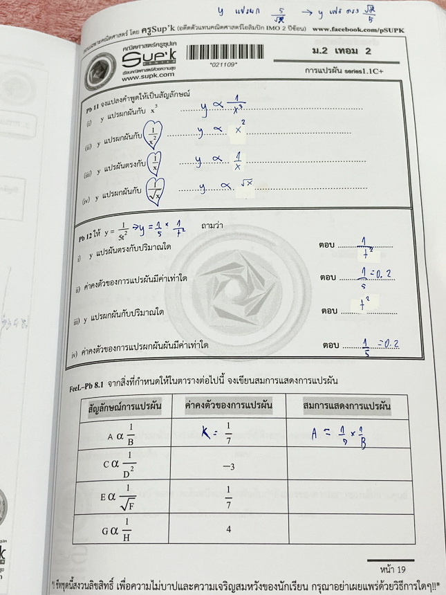 ►ครูซุปเคม.ต้น◄ หนังสือเรียนพิเศษ คอร์ส ม.2 เทอม2 การแยกตัวประกอบพหุนาม การแก้สมการกำลังสองตัวแปรเดียว การแปรผัน เนื้อหาในคอร์สเป็นระดับ Advanced โจทย์ระดับยาก เหมาะสำหรับเด็กนักเรียนที่มีพื้นฐานดีพอสมควร ครูซุปเคได้สรุปสูตร นิยาม เทคนิคลัด พร้อมทั้งรวบรว