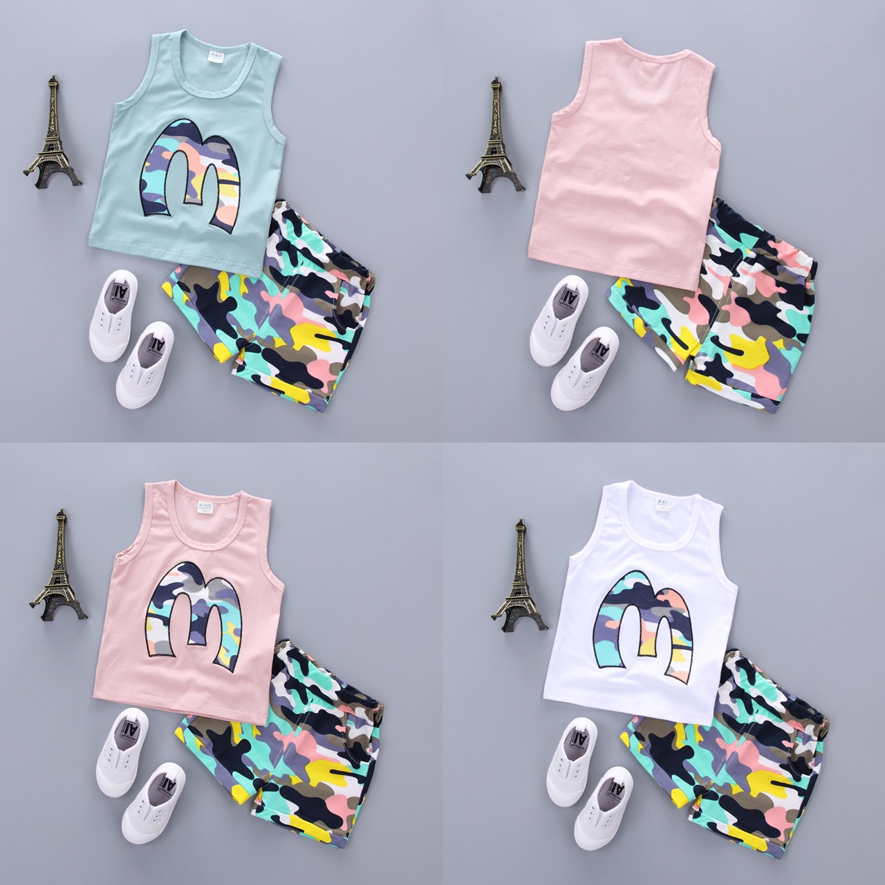 ha296 เสื้อกล้าม+กางเกง size 80-110 4 ตัวต่อแพ็ค