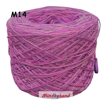 ไหมเรย่อน สีเหลือบ M14 โทนชมพู-ม่วง