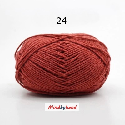 Milk Cotton เส้น4ply สีพื้น 24 Light Roman red