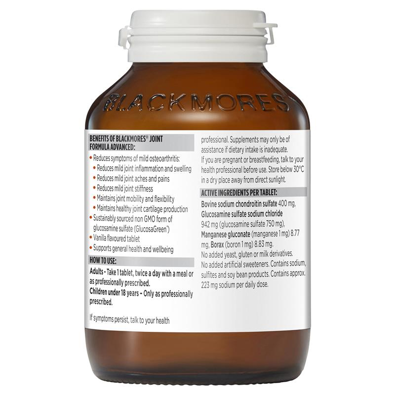 พร้อมส่งฟรี Blackmores Joint Formula Advanced 120 Tablets ลดการปวดข้อเล็กน้อย ข้ออักเสบ