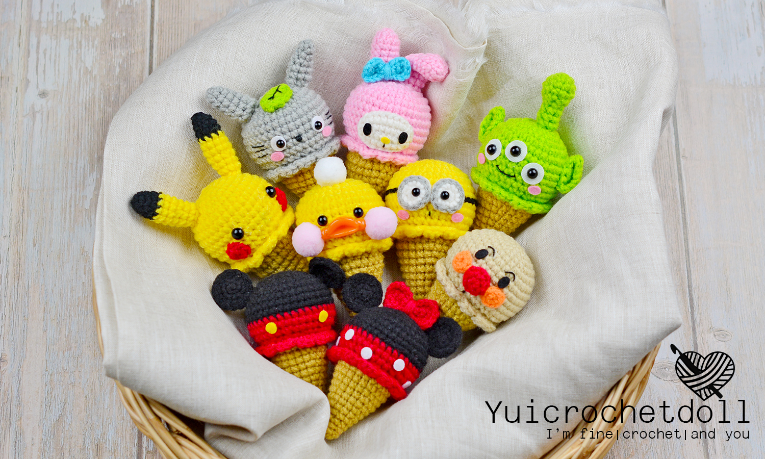 แพทเทิร์นไอศครีมโคนโครเชต์ ชุด 1