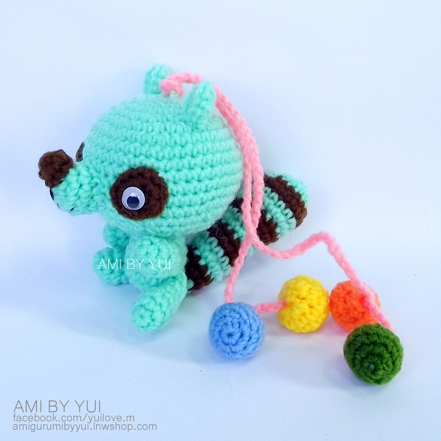 พวงห้อยกระเป๋าแรคคูนตากลม