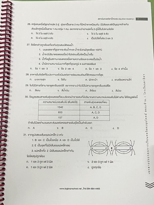 ►สอบเข้าม.1สาธิต◄ Big Brain Academy หนังสือตะลุยโจทย์สอบเข้า ม.1โรงเรียนสาธิต วิชาวิทยาศาสตร์ มีโจทย์ที่อาจารย์เก็งไว้มีแนวโน้มที่จะออกสอบสูง โจทย์ยากระดับ Advanced มีความยากและความลึกเข้มข้น มีโจทย์ 8 ชุด ชุดละ 50 ข้อ รวมทั้งหมด 400 ข้อ มีจดเขียนเล็กน้อย