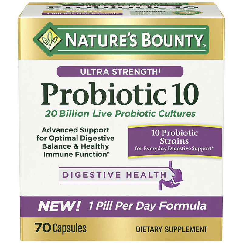 พร้อมส่งฟรี โปรไบโอติก 10 สายพันธุ์ Nature’s Bounty Ultra Strength 20 Billion Probiotic เพกเกจใหม่