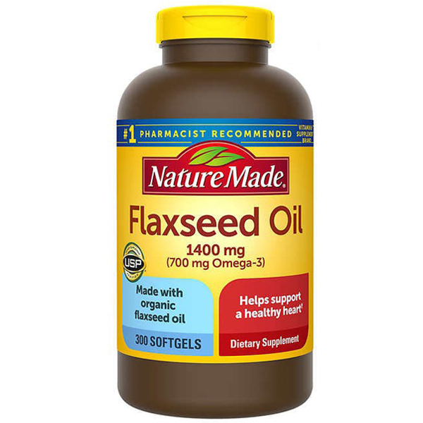 พร้อมส่งฟรี น้ำมันเมล็ดแฟลกซีด Nature Made Flaxseed Oil 1400mg. Liquid 300 Softgels