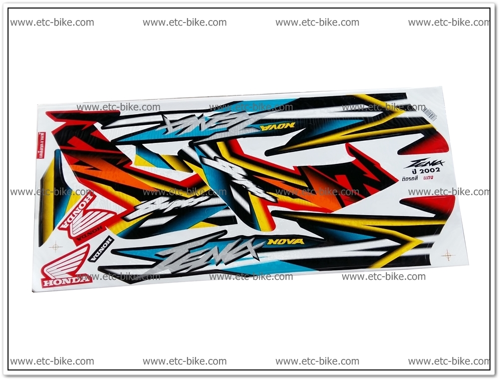 สติ๊กเกอร์ TENA-RS ปี 2002 ติดรถสีแดง