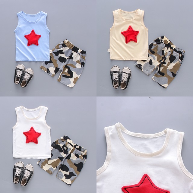 ha1604 เสื้อกล้าม+กางเกง size 80-110 จำนวน 4 ตัวต่อแพ็ค