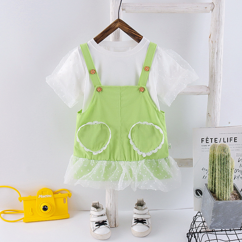 ha1534 เสื้อ+กระโปรงเอี๊ยม size 80-120 จำนวน 5 ตัวต่อแพ็ค