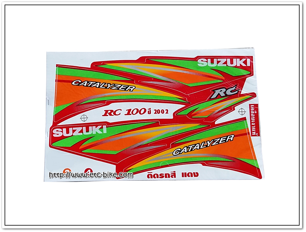 สติ๊กเกอร์ RC100 ปี 2002 ติดรถสีแดง