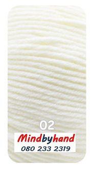 ไหมพรมคอตตอลนม รหัสสี 02 Milky
