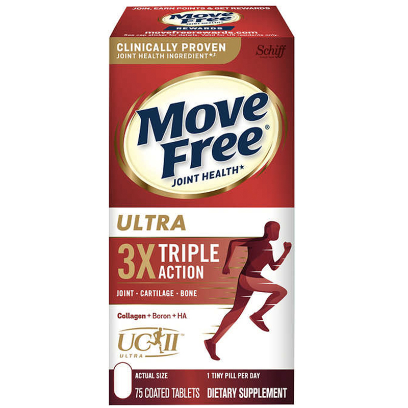 พร้อมส่ง บำรุงน้ำเลี้ยงไขข้อต่อ Schiff Move Free Ultra Triple Action 75 Tablets เพกเกจใหม่ล่าสุด