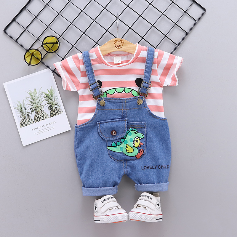 ha1413 เสื้อ+กางเกงเอี๊ยม size 80-110 จำนวน 4 ตัวต่อแพ็ค