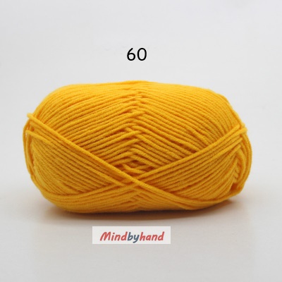 Milk Cotton เส้น4ply สีพื้น 60 Bright yellow