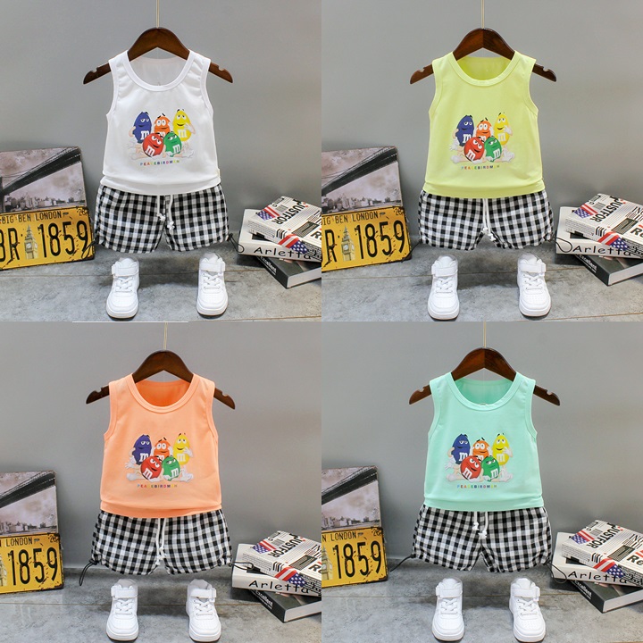 ha1544 เสื้อกล้าม+กางเกง size 80-120 จำนวน 5 ตัวต่อแพ็ค