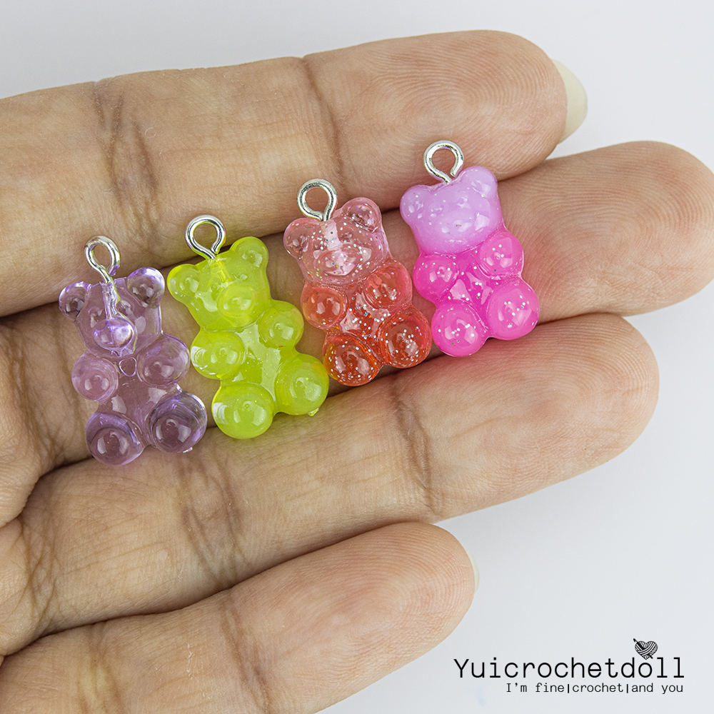 จี้เรซิ่นหมีจอลลี่แบร์ Cute Jolly Cartoon Bear Pendant Charms สําหรับทําเครื่องประดับ Diy [พร้อมส่งในไทย)