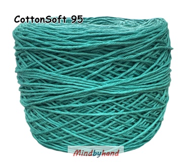 ไหมคอตตอลซอฟท์ เส้น 4 ply รหัสสี 95 สีเขียวเทา