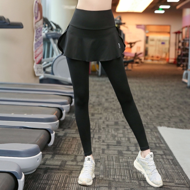 กางเกงโยคะหญิงไซส์ใหญ่ กางเกงฟิตเนสพลัสไซส์ (L,XL,2XL,3XL,4XL) K6111-1