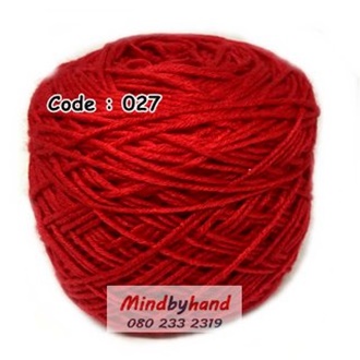 ไหมเบบี้ซิลค์ 50 กรัม สี 27 สีแดง