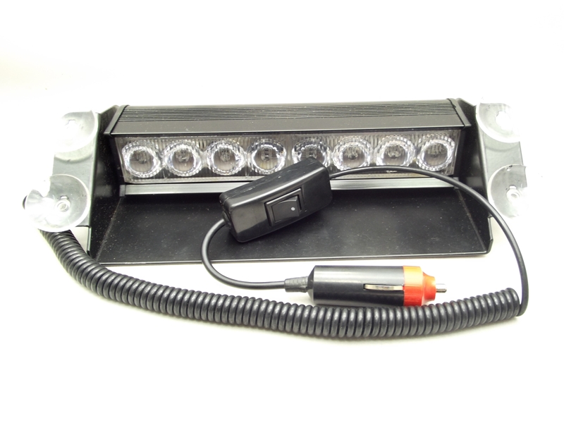 ไฟฉุกเฉินLED ฟ้า-แดง 12V 8 X 3W แบบแปะกระจกหน้ารถยนต์