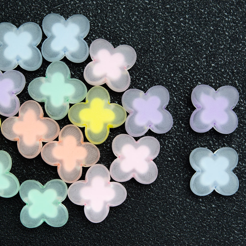 ลูกปัดอะคริลิคโทนขุ่น Matt Beads ดอกไม้ ดาว หัวใจ แคนดี้ สําหรับทําเครื่องประดับ DIY Craft╭♥