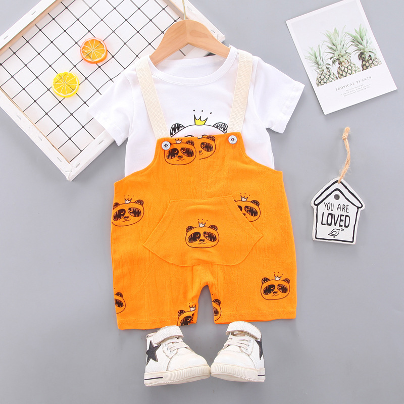 ha1702 เสื้อ+กางเกงเอี๊ยม size 80-110 จำนวน 4 ตัวต่อแพ็ค