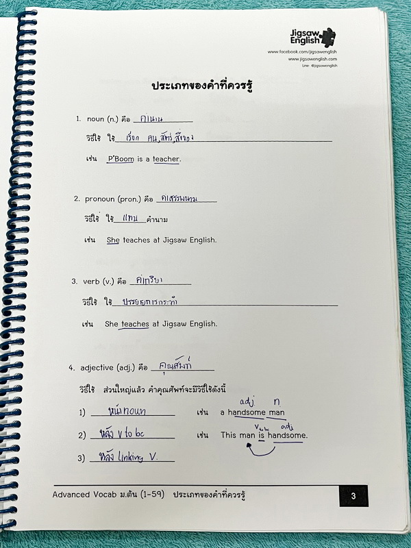 ►Jigsaw◄ หนังสือกวดวิชาครูจิ๊กซอว์ Advanced Grammar + Advanced Vocab ม.ต้น เจาะลึกหลักไวยากรณ์แกรมม่า และ Vocab ม.ต้น ทั้งหมด เนื้อหาครอบคลุมตั้งแต่ระดับชั้น ม.1-2-3 เนื้อหายากลึกถึงสอบเข้า ม.4 โรงเรียนดัง จดครบเกือบทั้งเล่ม จดละเอียด มีจดเทคนิคลัดการดูหล