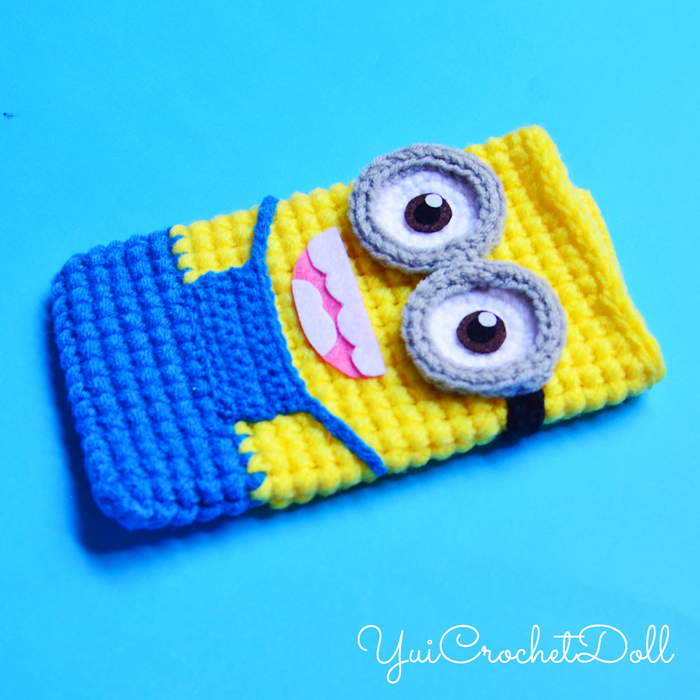 ซองใส่โทรศัพท์มือถือไหมพรม มินเนี่ยน