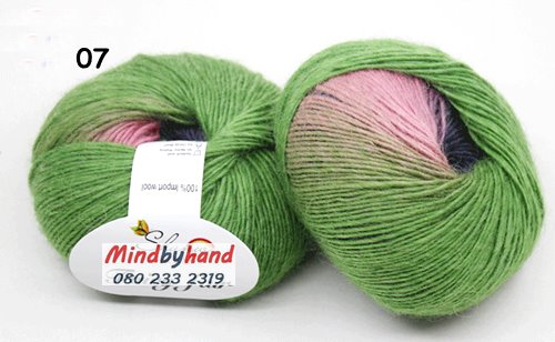 ไหมพรมแฟนซีสีรุ้ง รหัสสี 07 LilyIncenseShore