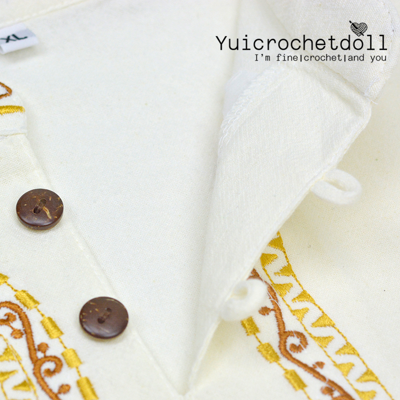 เสื้อเด็กหม่องวินเทจ (แขนสั้น) รุ่นปักลายคอ เสื้อคอจีนปักลาย สไตล์พื้นเมือง