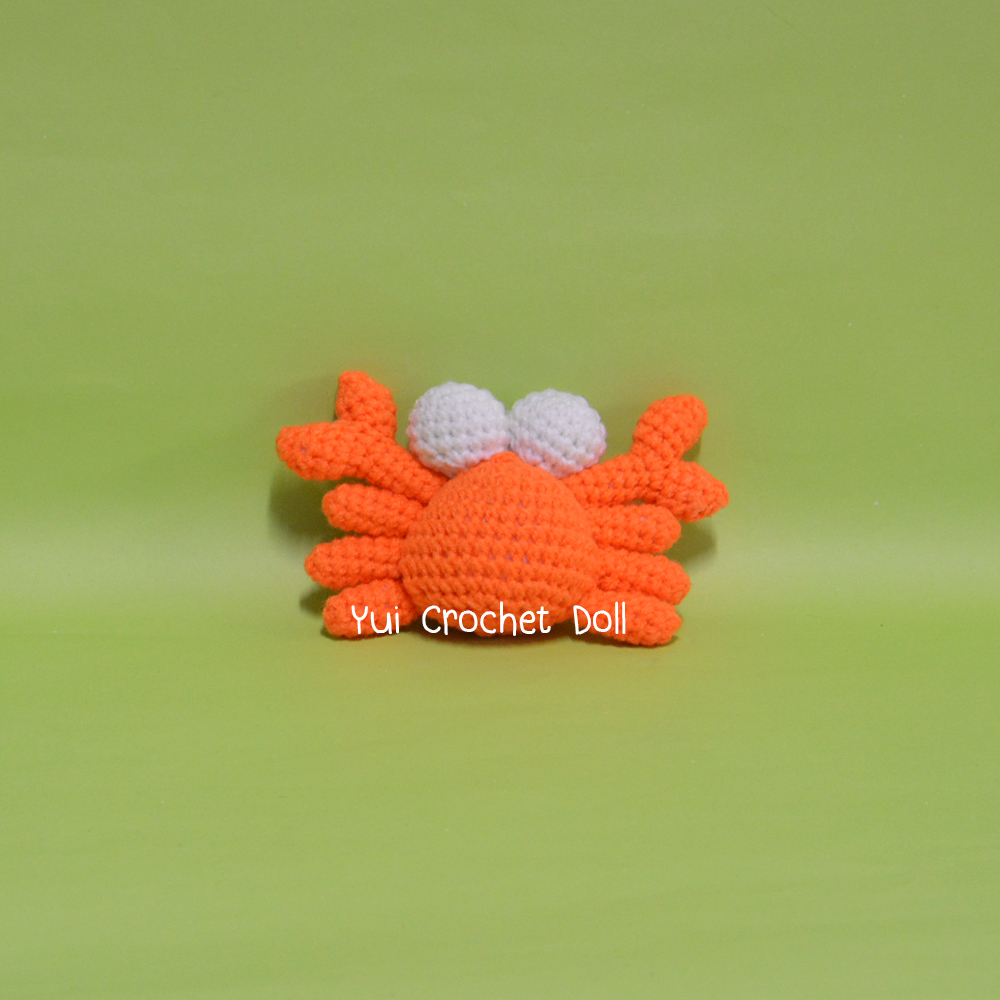 ตุ๊กตาถักไหมพรมปูยิ้มแฉ่ง Crab