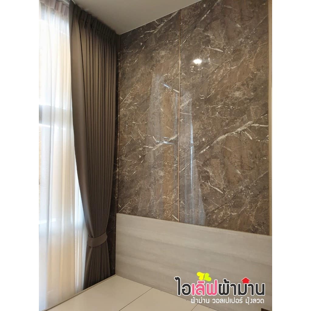 [C234] เดอะไลน์ สุขุมวิท 101 ติดตั้งผ้าม่านผ้ากันแดดคัดเกรดอย่างดี ม่านจีบ ผ้าโปร่ง และฟิลม์กันแดด