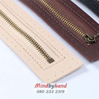 ซิปพร้อมหนังสำเร็จรูป ความยาว 19 cm.