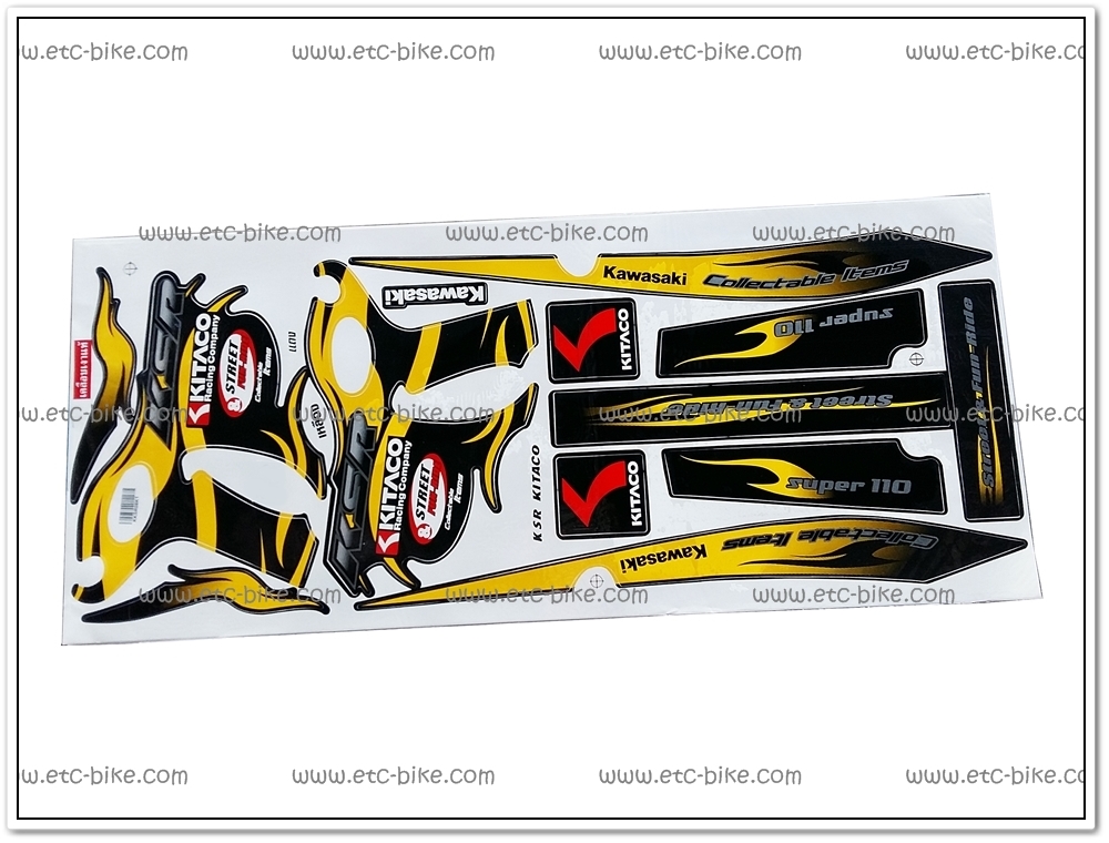 สติ๊กเกอร์ KSR-KITACO ติดรถสีเหลือง