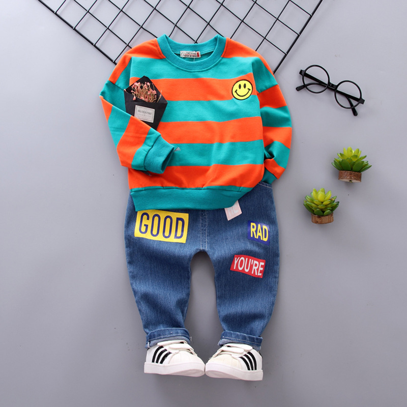 ha615 เสื้อแขนยาว+กางเกงยีนส์ขายาว size 80-110 4ตัวต่อแพ็ค