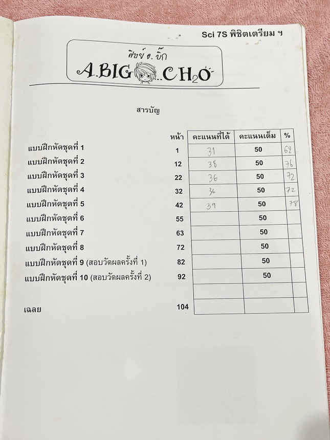 ►อ.บิ๊ก◄ หนังสือกวดวิชาวิชาวิทยาศาสตร์ อ.บิ๊ก Sci7 พิชิตเตรียม ตะลุยโจทย์เข้าเตรียมอุดมศึกษา มีโจทย์แบบฝึกหัดและโจทย์ข้อสอบวัดผลทั้งเล่ม จดครบเกือบทั้งเล่ม จดละเอียด ด้านหลังมีเฉลยครบทุกข้อ