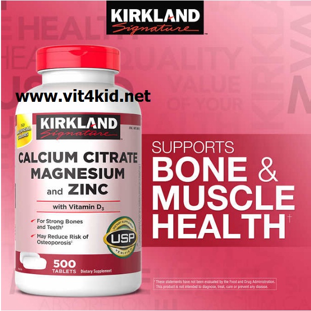 Calcium Citrate 500mg +D+Magnesium+Zinc ขวด500เม็ด250วัน แคลเซี่ยมซิเตรต(ดูดซึมง่ายที่สุด) ถนอมรักษากระดูกและฟันให้แข็งแรง (exp.09/2027)