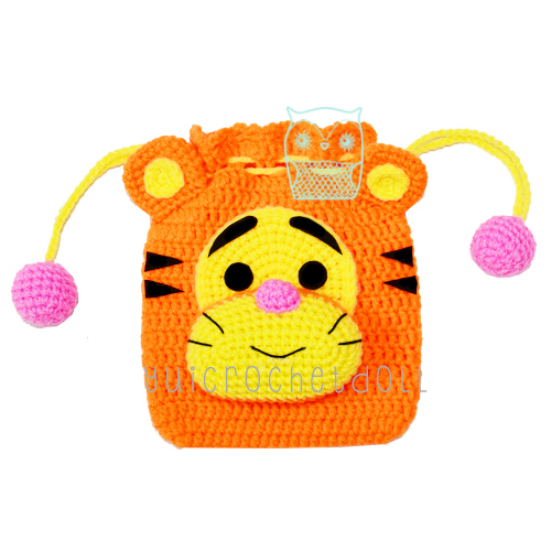 แพทเทิร์นกระเป๋าหูรูดไหมพรม ชุด 1 Drawstring Crochet Bag Pattern 1