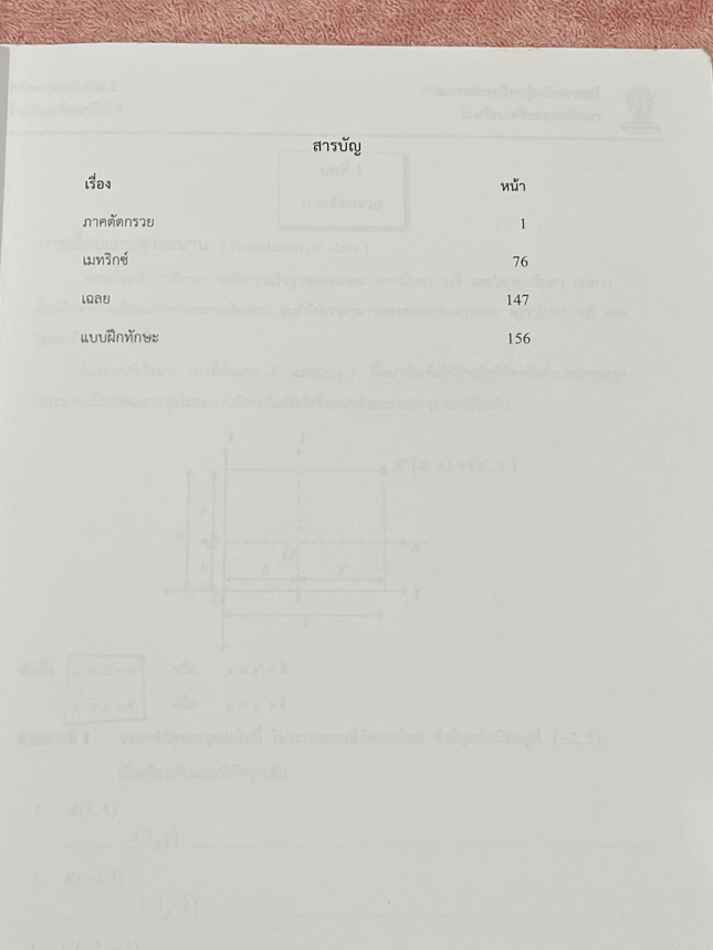 ►หนังสือเรียนโรงเรียนเตรียมอุดม◄ เอกสารประกอบการเรียนวิชาคณิตศาสตร์ ภาคตัดกรวย เมทริกซ์ ระดับชั้น ม.4 จัดทำโดยกลุ่มสาระการเรียนรู้คณิตศาสตร์ สรุปเนื้อหาสูตรสำคัญ เนื้อหาตีพิมพ์สมบูรณ์ทั้งเล่ม มีโจทย์เข้มข้น มีจดบางหน้า มีเฉลยด้านหลัง