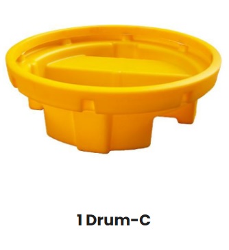 1 - Drum Dolly Barrel, LLDPE, SIZE 82.6 x 82.6 x 22 cm, 45 L