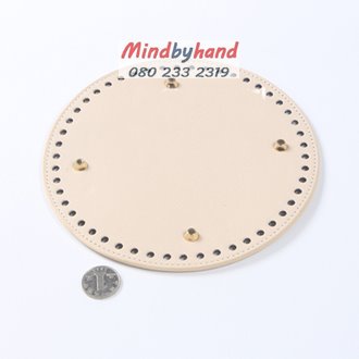 แผ่นหนังรองก้นกระเป๋าสำเร็จรูป ขนาด 19 cm. ทรงกลม