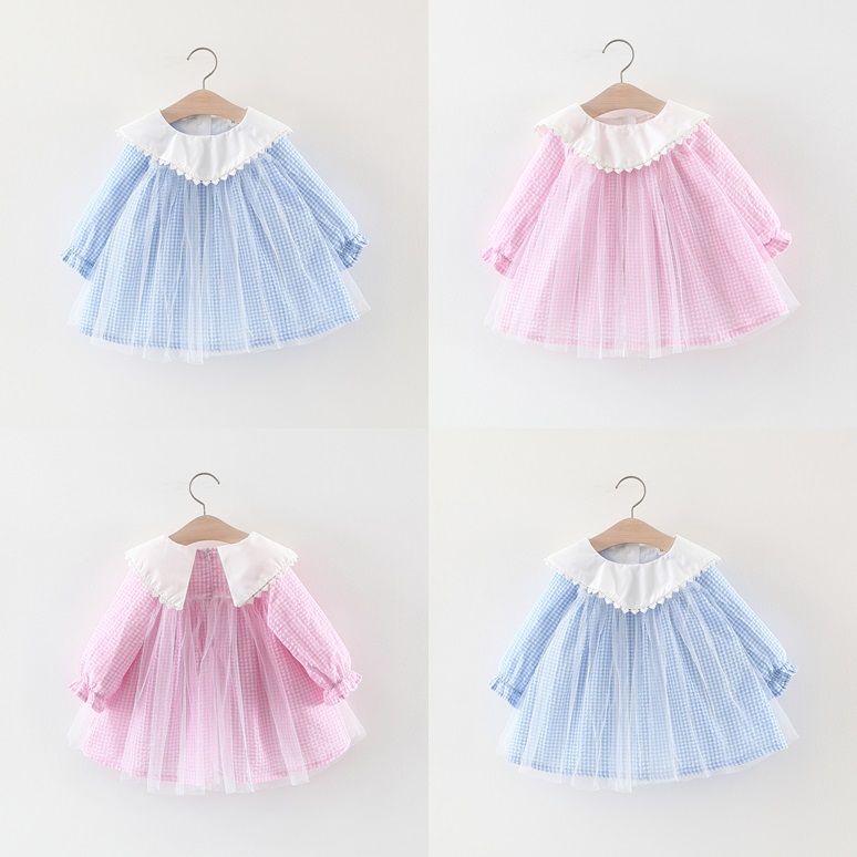 my2167 เดรสแขนยาว size 6-12 จำนวน 4ตัวต่อแพ็ค