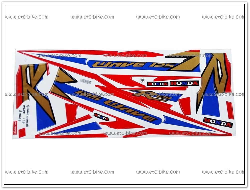 สติ๊กเกอร์ WAVE125-R ปี 2005 ดีสหลัง รุ่น 12 ลายธงชาติ